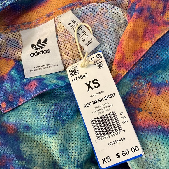 NWT adidas Originals Men's Allover Print Mesh Shirt - Picture 6 of 6